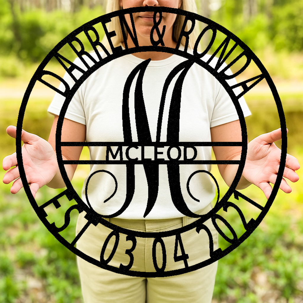 Elaborate Name Personalized Gifts - Custom Metal Sign, Split Letter