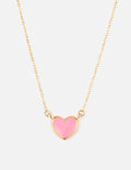 Pink Enamel Heart Necklace