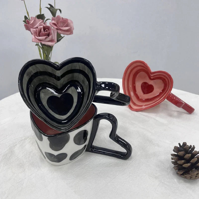 DecorBites™ Heart Shape Ceramic Coffee Mug - 10oz Unique Design and Lovely Gift