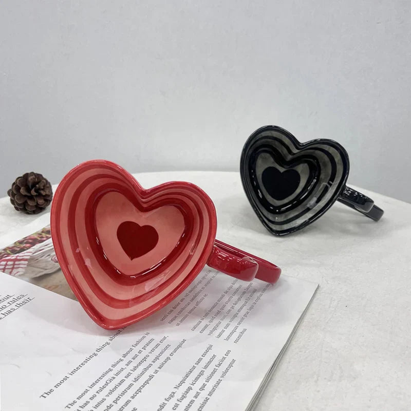 DecorBites™ Heart Shape Ceramic Coffee Mug - 10oz Unique Design and Lovely Gift