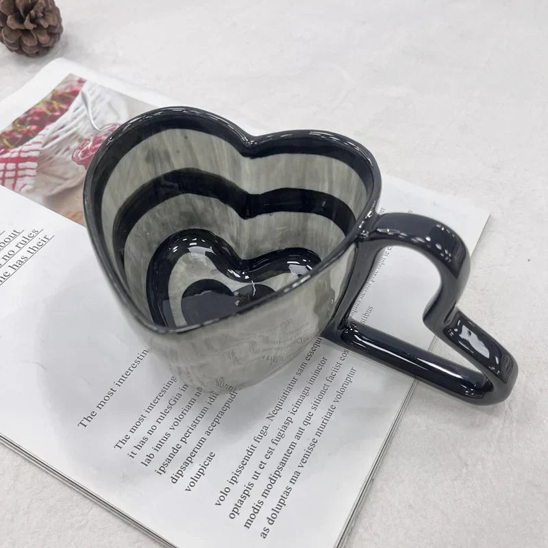 DecorBites™ Heart Shape Ceramic Coffee Mug - 10oz Unique Design and Lovely Gift